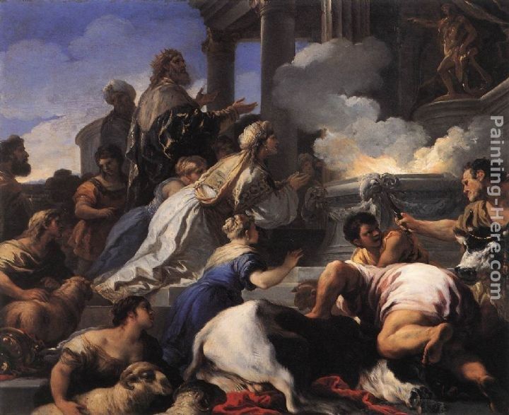 Luca Giordano Psyche's Parents Offering Sacrifice to Apollo
